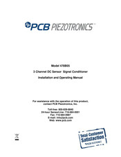 PCB Piezotronics 478B05 Installation And Operating Manual
