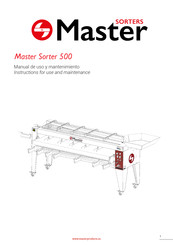 Master Sorter 500 Instructions For Use And Maintenance Manual