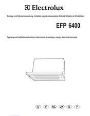 Electrolux EFP 6400 Operating And Installation Instructions