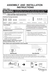 Vaxcel T0693 Assembly And Installation Instructions