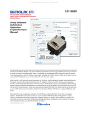 Microlink 101-0029 Installation Operation & Specifications Manual
