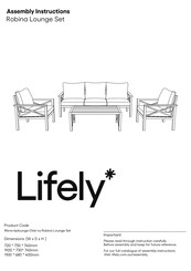 Lifely Rbna-4plounge-Otdr-cs Robina Lounge Set Assembly Instructions Manual
