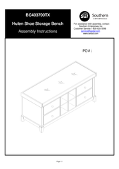 Southern Enterprises Hulen BC403700TX Assembly Instructions Manual