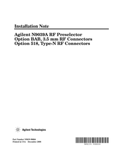 Agilent Technologies N9039A Installation Notes