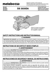 Metabo HPT SB 3608DA Safety Instructions And Instruction Manual