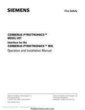 Siemens CERBETUS PYROTRONICS VDT Operation And Installation Manual