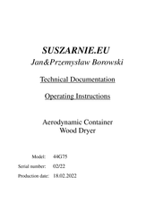 SUSZARNIE 44G75 Operating Instructions Manual
