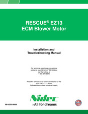 Nidec RESCUE EZ13 Installation And Troubleshooting Manual