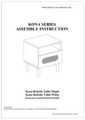 Eliving Furniture KONA Series Assembly Instruction Manual