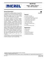 Micrel MICRF405 Manual