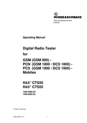 Rohde & Schwarz 1094.0006.50 Operating Manual