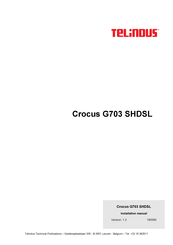 Telindus Crocus G703 SHDSL Installation Manual