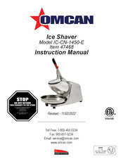Omcan IC-CN-1450-E Instruction Manual