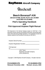 Raytheon Beech Bonanza A36 Pilot's Operating Handbook And Flight Manual