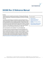 Skyworks Si5386 Reference Manual