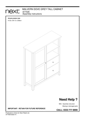 Next MALVERN DOVE GREY A77429 Assembly Instructions Manual