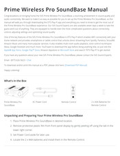 SV Sound Prime Wireless Pro SoundBase Manual