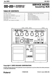 Roland OD-20T Service Notes