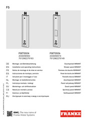 Franke 2030056574 Installation And Operating Instructions Manual