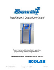 Ecolab Formula1 Installation & Operation Manual