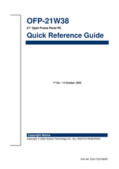 Avalue Technology OFP-21W38 Quick Reference Manual