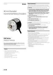 Autonics E40 Series Product Manual