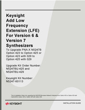 Keysight N5247BU-425 Installation Manual