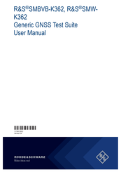 Rohde & Schwarz SMW-K362 User Manual