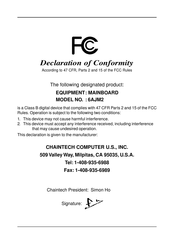 CHAINTECH 6AJM2 Manual