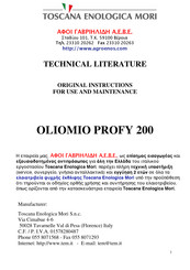 Toscana OLIOMIO PROFY 200 Original Instructions For Use