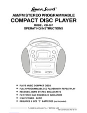 Lenoxx Sound CD-107 Operating Instructions Manual