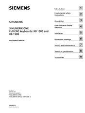 Siemens SINUMERIK ONE KB 1900 Equipment Manual