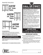 Whittier Wood Furniture 441W Assembly Instructions Manual