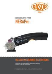 Rasor NERAPRO Use And Maintenance Instructions