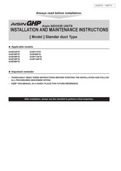 Aisin AXSP22P7-W Installation Manual