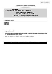 Aisin AXCP28AVD AXCP36AVD Operation Manual