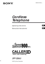 Sony SPP-SS960 - Cordless 900 Mhz Telephone Operating Instructions Manual