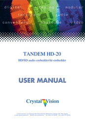 Crystal Vision TANDEM HD-20 User Manual