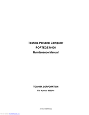 Toshiba M400 - Portege - Core 2 Duo 1.83 GHz Maintenance Manual