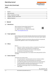 handtmann 12507 Operating Manual