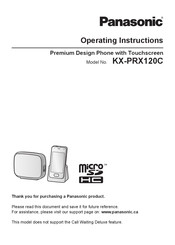 Panasonic KX-PRX120C Operating Instructions Manual