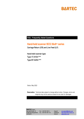 Bartec BCS3608ex Frequently Asked Questions Manual