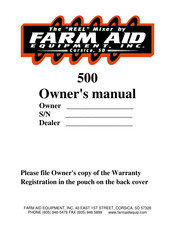 Farm Aid 500 Owner's Manual