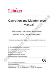 Tuttnauer 5050 EL-D Operation And Maintenance Manual