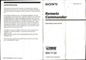 Sony RM-Y130 Operating Instructions Manual
