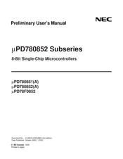 NEC mPD78F0852 Preliminary User's Manual