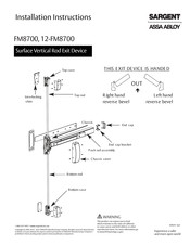 Assa Abloy SARGENT 12-FM8700 Installation Instructions Manual