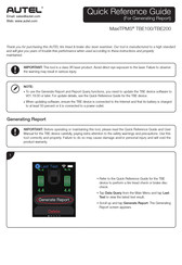 Autel MaxiTPMS TBE200 Quick Reference Manual