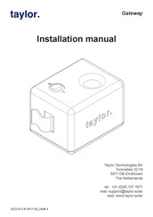 Taylor TAYLOR-GTW-2A Installation Manual