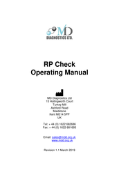 MD Diagnostics RP Check Operating Manual